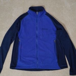 Marmot, fleece, size small, men's zip front, blue